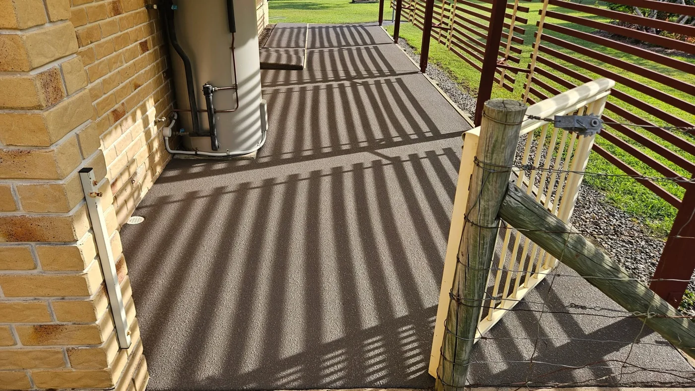 After: resurfaced verandah and side access