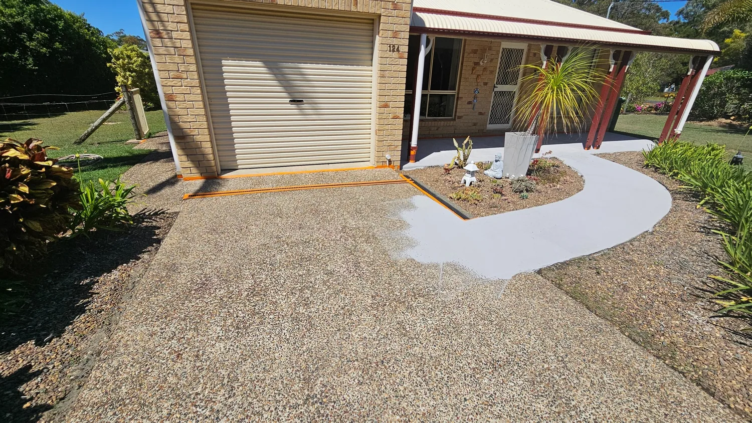 Original Cooloola Kerbing Facebook project photograph showing concrete edging or resurfacing