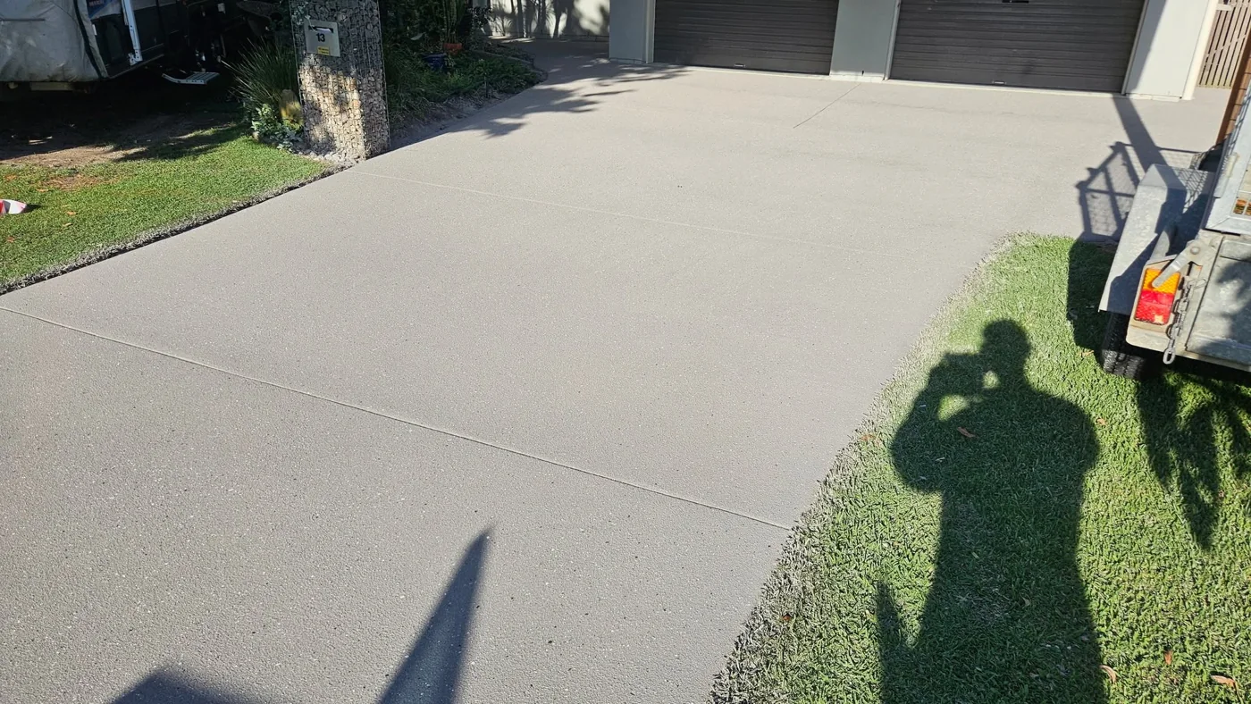 Completed Sunshine Coast driveway with a new textured resurfacing finish
