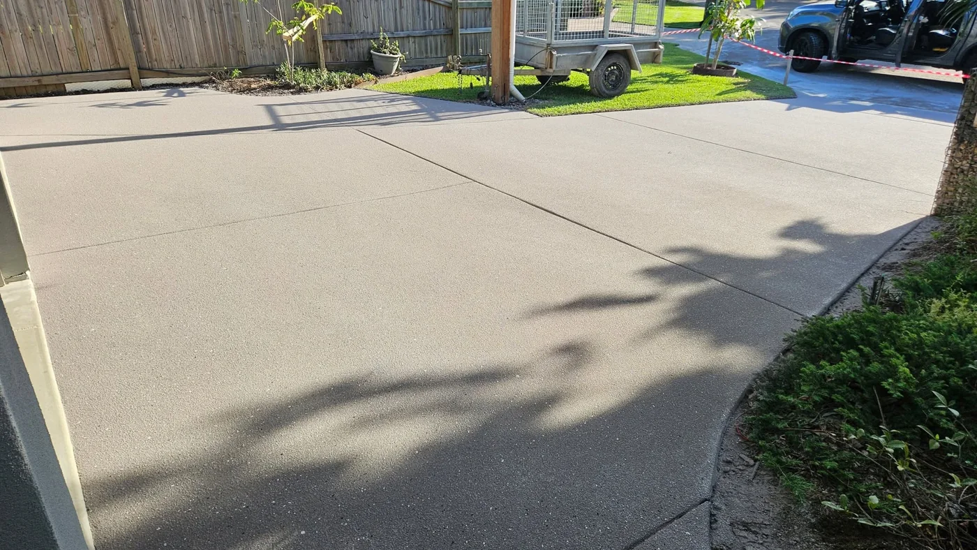 After: renewed driveway viewed towards the street
